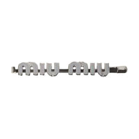 MIU MIU Metal Hair Clips Unisex Pearl Gray