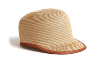 HERMES Calfskin Palladium-Plated Linen Hats & Caps Women's Khaki
