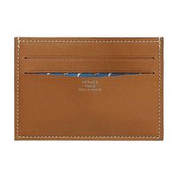 HERMES Citizen Twill Swift Calfskin Card Holder Men's Gold Blue