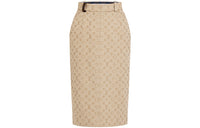LOUIS VUITTON Casual Long Skirt Women's Khaki