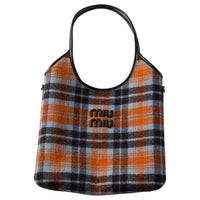 MIU MIU Fabric Tote Bag Shopping Bag Handbag Women's Sapphire Blue