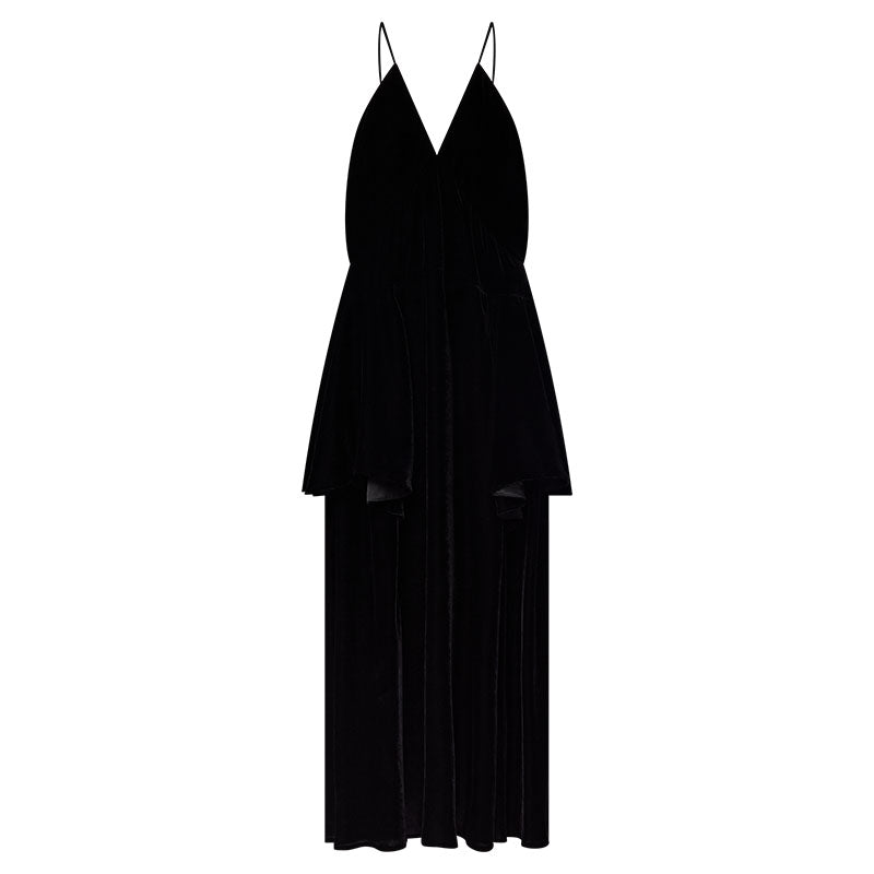 LOUIS VUITTON Tiered V-Neck Gown