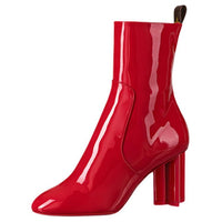 LOUIS VUITTON Silhouette Ankle Boots Women's Red