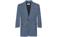 SAINT LAURENT Long-Sleeved Dresses Women's Blue