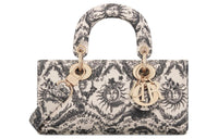 DIOR Lady D-JOY Denim Shoulder Bag Crossbody Bag Handbag Small Size Women's Black & White