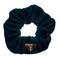 PRADA Triangle logo Velvet Scrunchie