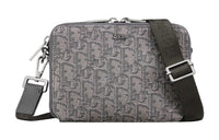 DIOR Jacquard Fabric One Shoulder Crossbody Clutch Men's Metallic