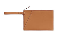 HERMES Cabavertige Togo Calfskin Clutch Regular Men's 21 Naturel-Sable Light Tea Brown