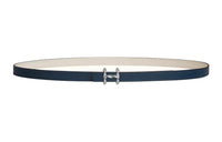 HERMES Leather Belts Women's Navy/Chalk White