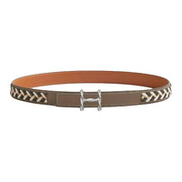 HERMES Calfskin Leather Belts Women's Brown/Multicolor Width: 2.4cm