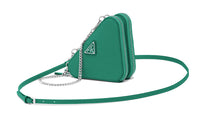 PRADA Saffiano Leather One Shoulder Crossbody Clutches Mini Women's Mango Green