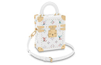 LOUIS VUITTON Embossed Fluffy Lambskin Camera Case Hard Case, Crossbody Bag Women's White