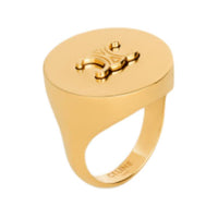 CELINE Triomphe Signet Ring In Brass With Gold Finish