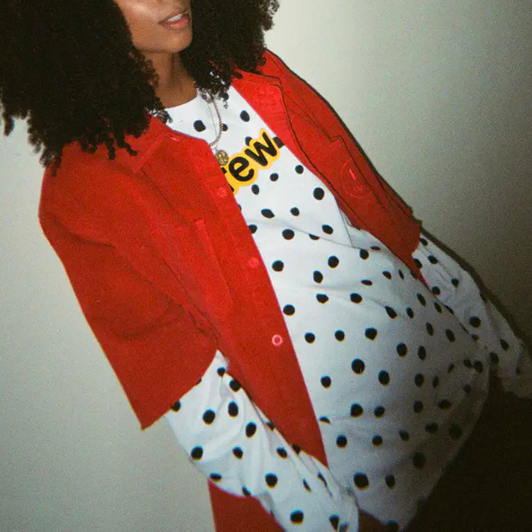 Drew House SS21 Secret ls Tee polka dots Alphabet Long Sleeves Unisex White DR-SS21-32