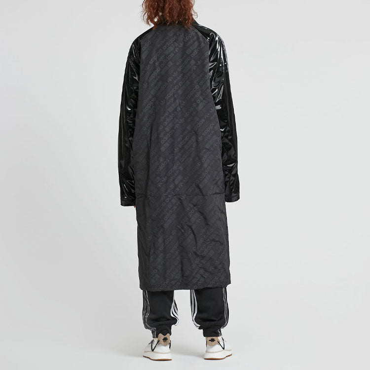 adidas originals x alexander wang Unisex Lapel Long Overcoat Black BP6685
