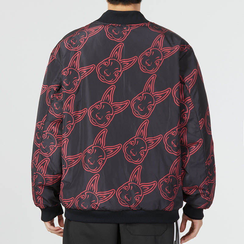 Skechers Letter Embroidery Reversible Padded Jacket 'Black Red' L123M001-0018