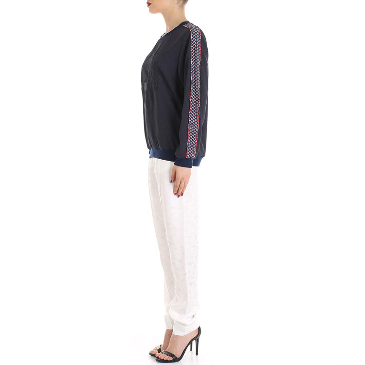 (WMNS) KENZO Tiger Alphabet Printing Pattern Long Sleeves Round Neck Hoodie Dark Blue FA52TO0105AC-77