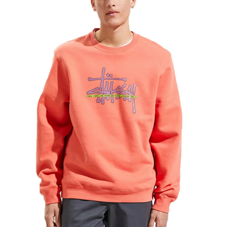 Stussy International Crew Neck Sweatshirt Logo 'Pink  Black' 1914482D