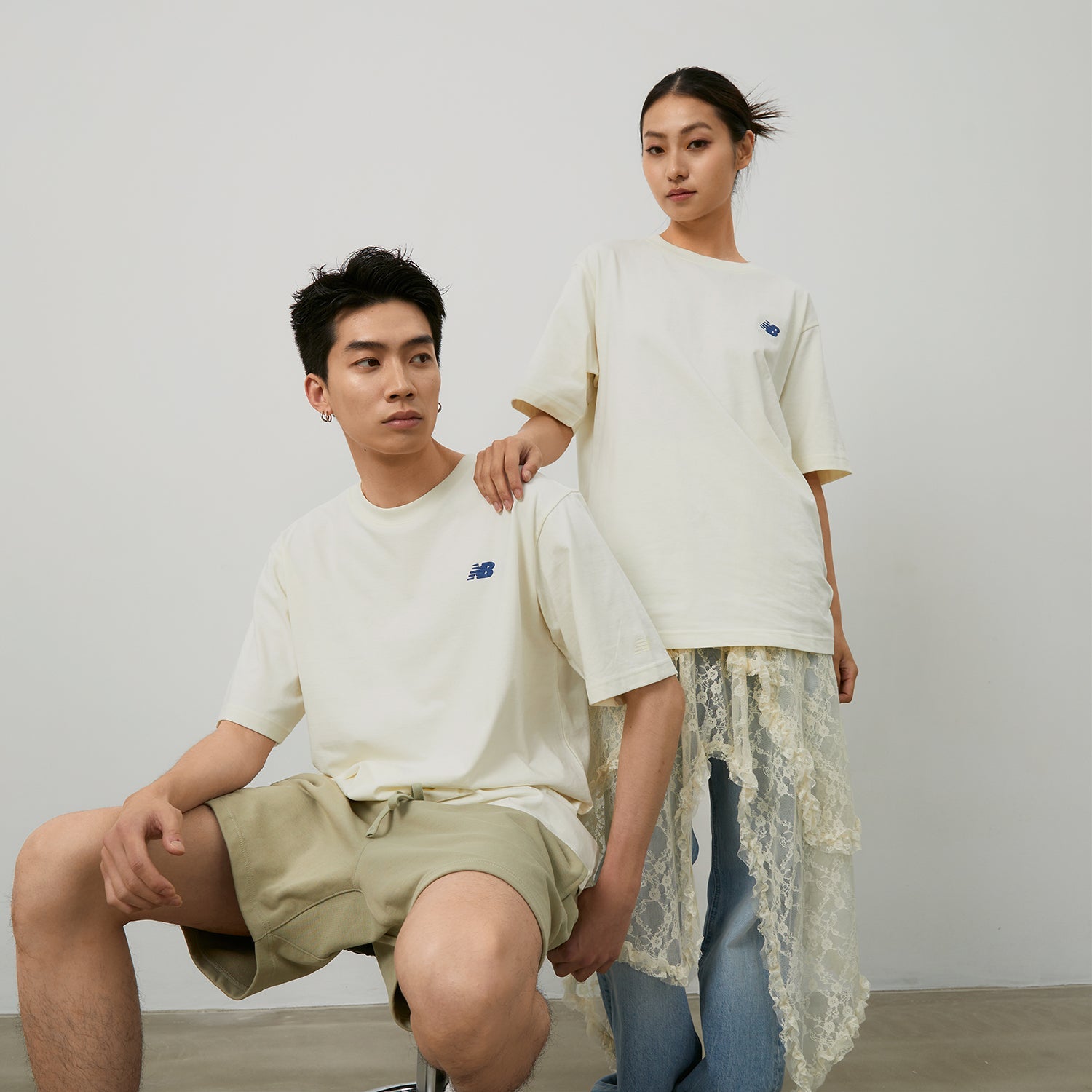 New Balance Running Duo Graphic T-Shirt Asia Sizing 'Ivory' NEE26121-IV