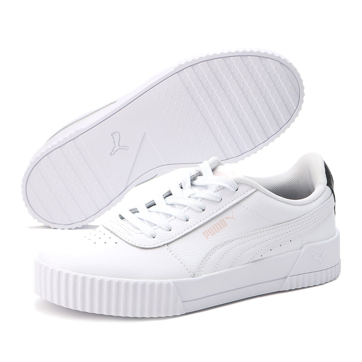 (WMNS) PUMA Carina Leather 'White Black Rosewater' 370325-23