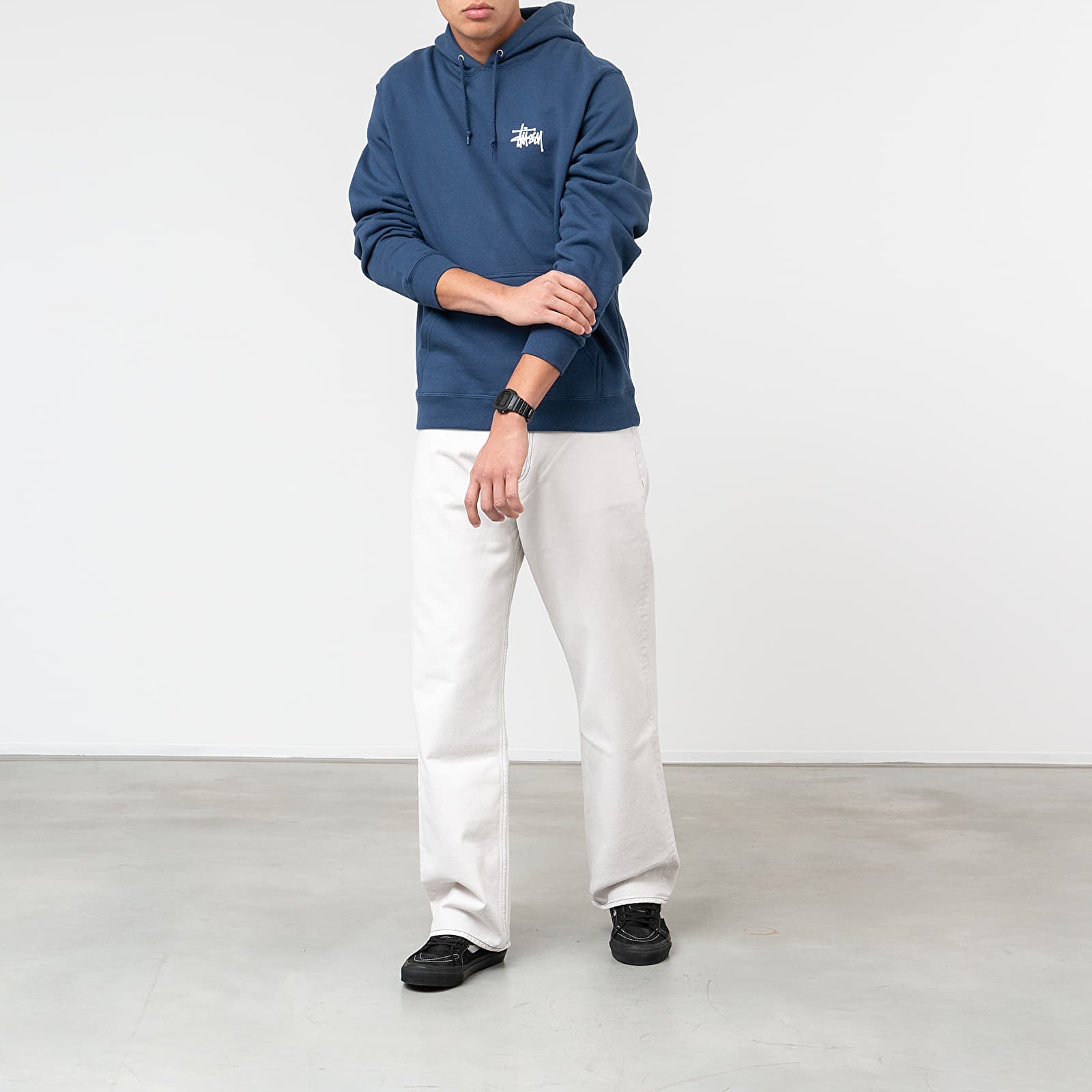 Men's Stussy Emperor Back Large logo Navy Blue 1924464NAVY