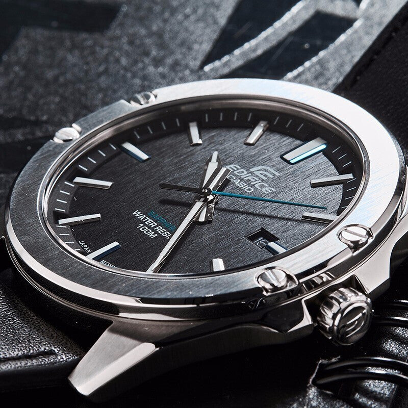 CASIO Waterproof EDIFICE Sapphire Crystal Quartz Mens Black Analog EFR-S107YL-1AVUPR