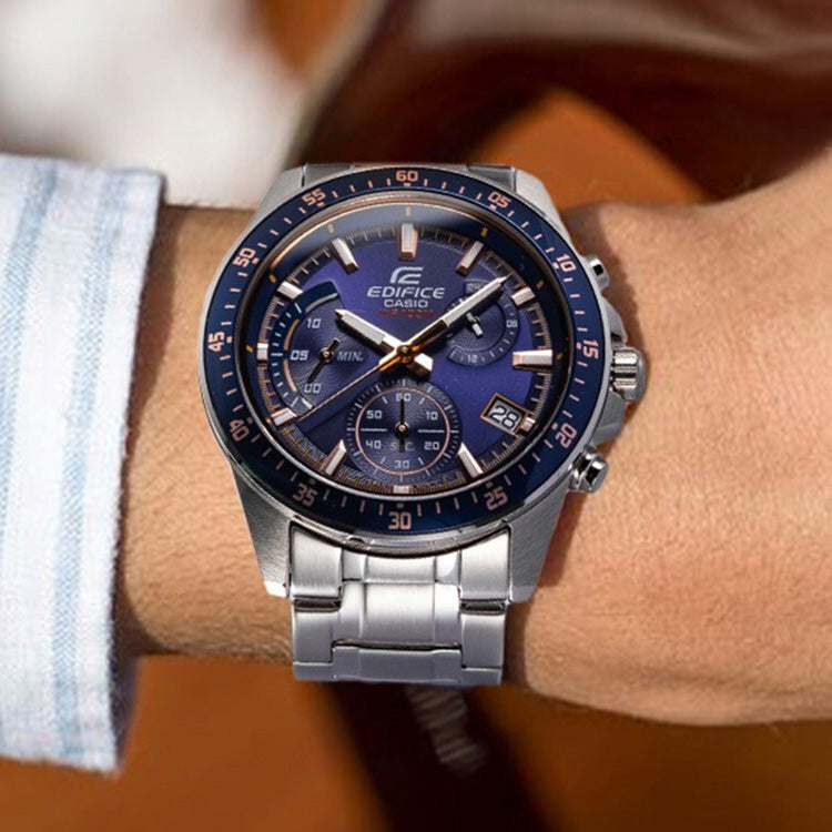 CASIO EDIFICE Series Leisure Fashion Men's Mens Blue Analog EFV-530DB-2AV