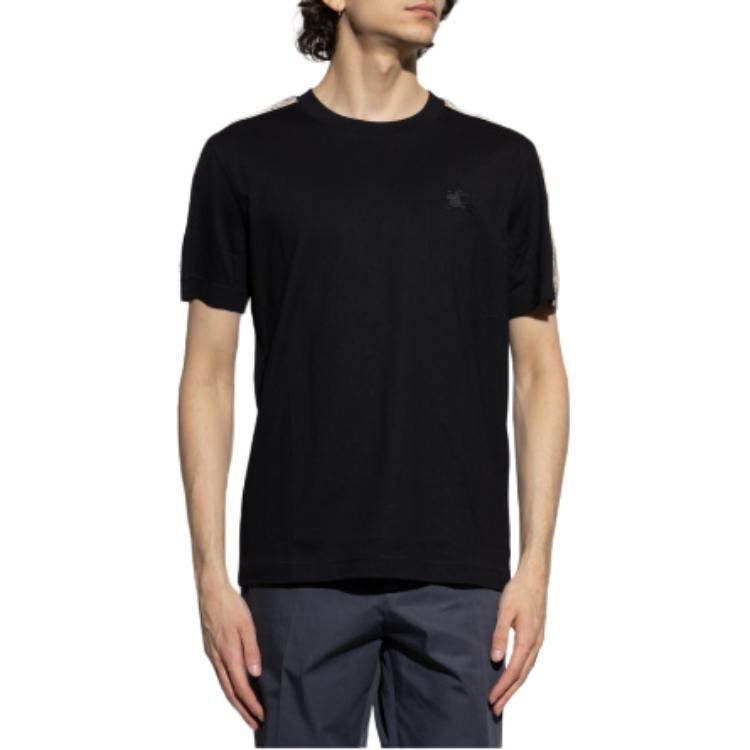 Burberry 26 Check Trim Cotton T-shirt 'Black' 81062481