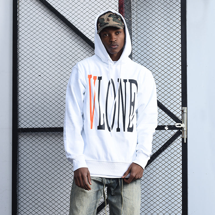 VLONE Staple Classic Printing Back Large Long Sleeves Couple Style White Orange 6932403655102