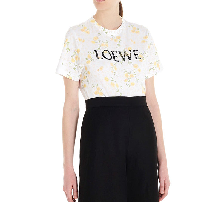 LOEWE Version Flower Cotton Short Sleeve White S540333XAR-2108