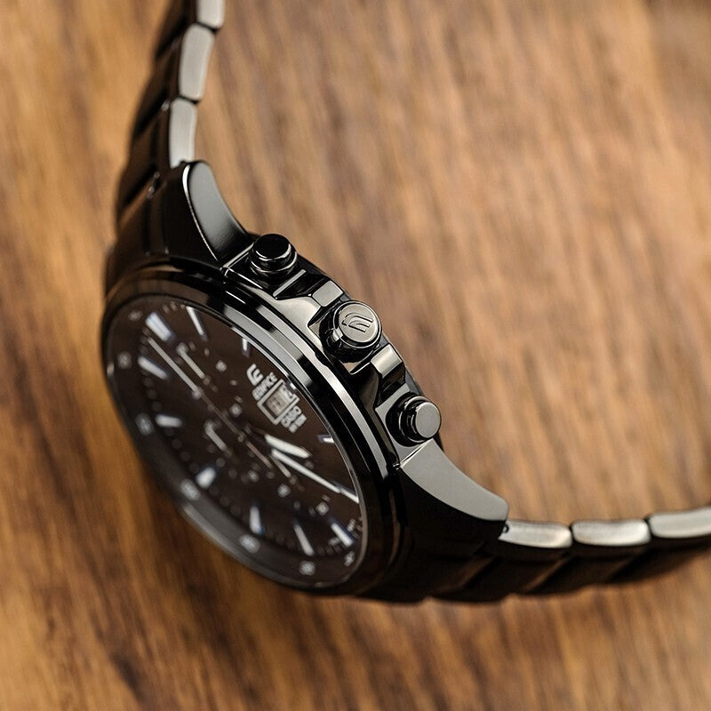 CASIO Waterproof EDIFICE Solar Powered Mens Black Analog EFB-509DC-1A