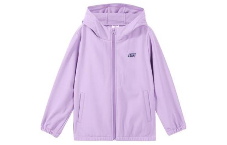 (GS) Skechers Logo Printed Loose Hooded Zip Jacket Suit 'Multi-Color' L422K079