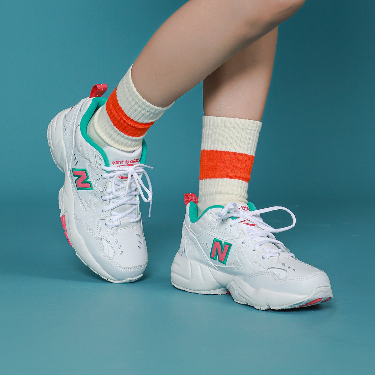 (WMNS) New Balance 608 Series 'White Green' WX608WT1