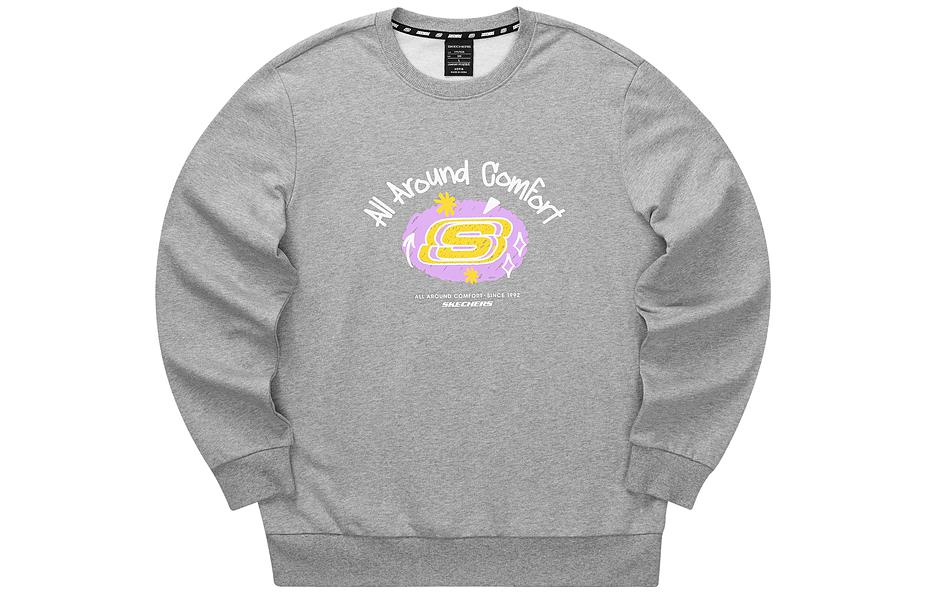 Skechers Graphic Crew Sweater 'Black White Pink Blue Grey' L322U085
