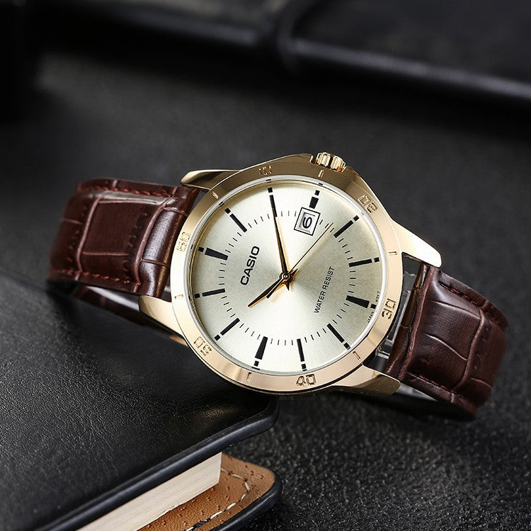 CASIO ENTICER&DRESS Series Vintage Waterproofes Yellow Couple Quartz Gold Analog MTP-V004GL-9A&LTP-V004GL-9A
