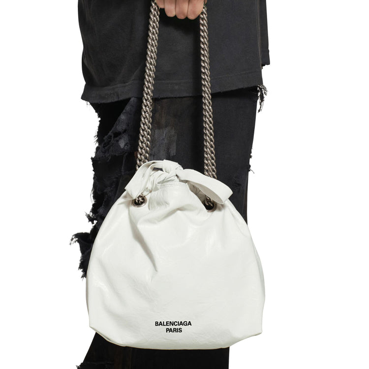 (WMNS) Balenciaga Crush Small Tote Bag 'Optic White' 742942210IU9001