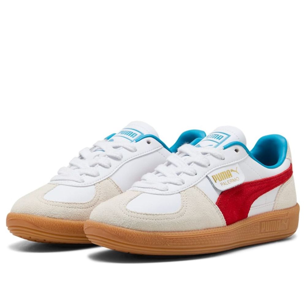 (GS) PUMA Palermo Leather 'White Red' 397275-10
