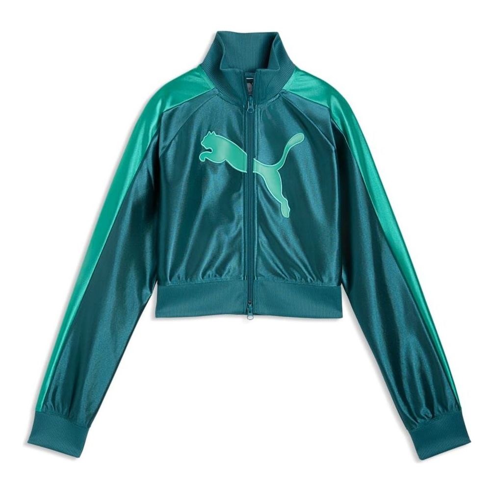 (WMNS) PUMA Future.Puma.Archive T7 Cropped Track Jacket 'Emerald Ice' 634592-41