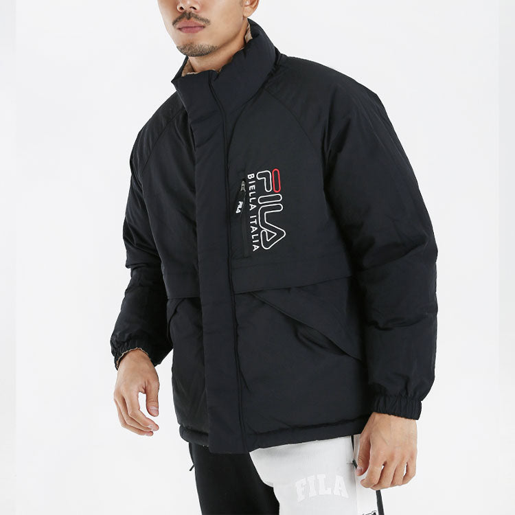 FILA Stay Warm Sports Stand Collar Reversible Down Jacket Couple Style Beige FS2DJC4103X-NBG