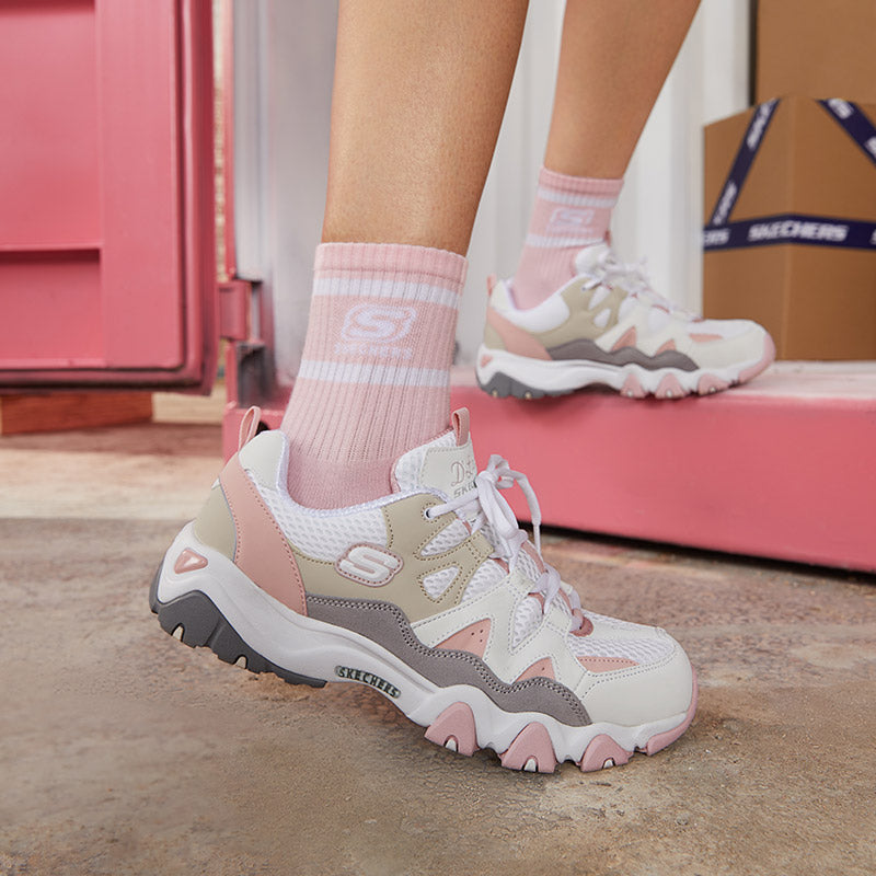 (WMNS) Skechers D'lites 2.0 Shoes White 99999693-WGPK
