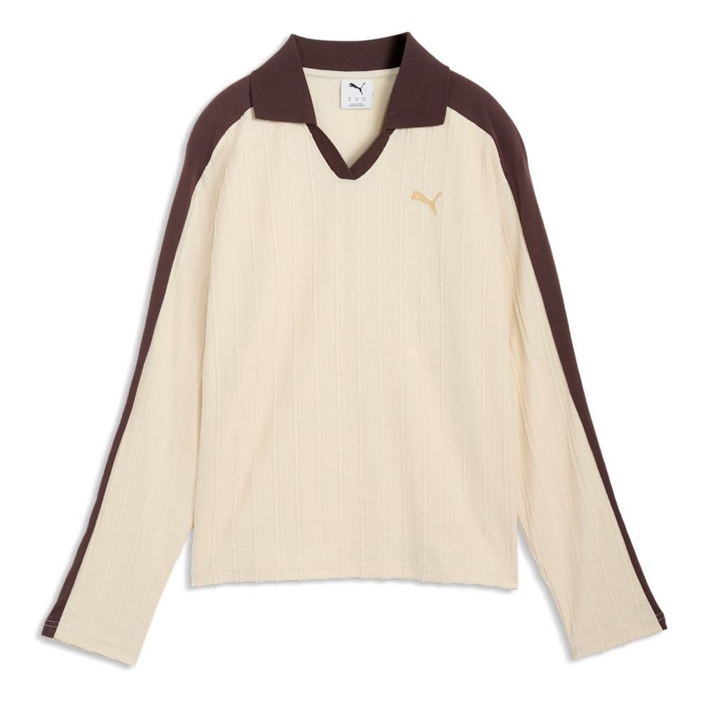 (WMNS) PUMA Relaxed Long Sleeve Polo 'Alpine Snow Chocolate Brown' 632141-97