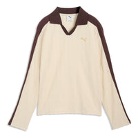 (WMNS) PUMA Relaxed Long Sleeve Polo 'Alpine Snow Chocolate Brown' 632141-97