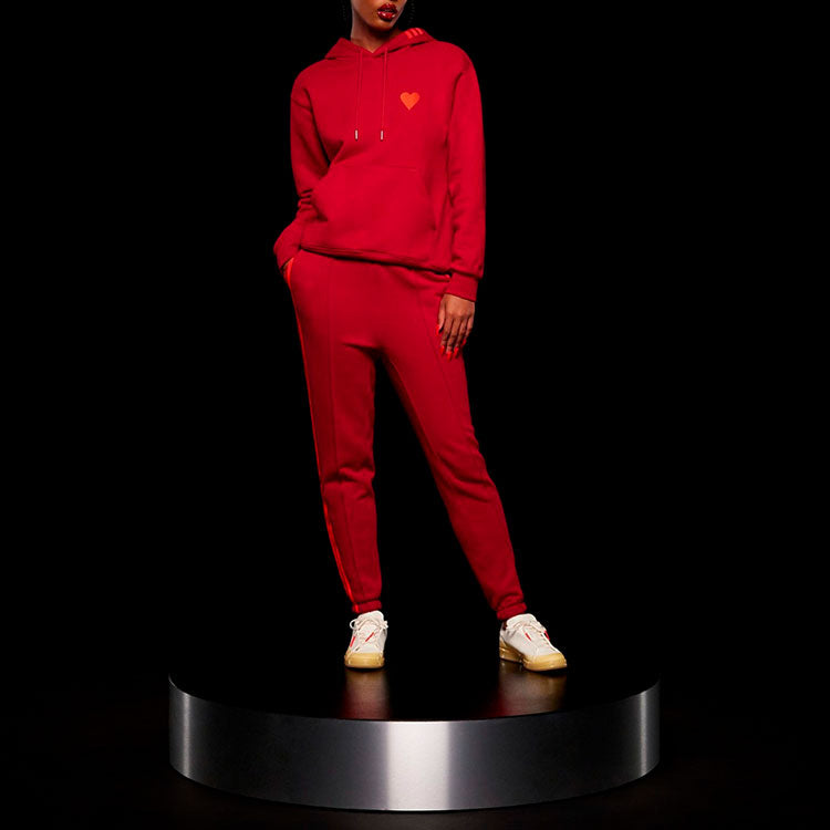adidas IVY PARK Crossover Sweat Pant Side Stripe Drawstring Sports Long Pants Couple Style Red HI1959