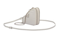 PRADA Soft Sheep Leather One Shoulder Crossbody Clutches Mini Women's White