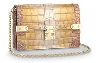 LOUIS VUITTON Trunk Shiny Crocodile Leather Crossbody Bag Shoulder Bag Women's Gold