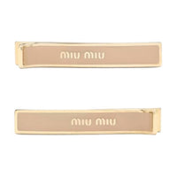 MIU MIU Brass Hair Clips Unisex Gold