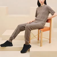 HERMES Knitted Sports Pants Women's Gray