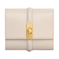 CELINE Calfskin Wallet Small Size Women's Light Beige