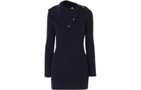 SAINT LAURENT Long-Sleeved Dresses Women's Marine Blue