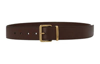 MIU MIU Solid Color Square Pin Buckle Leather Belts Women's Brown